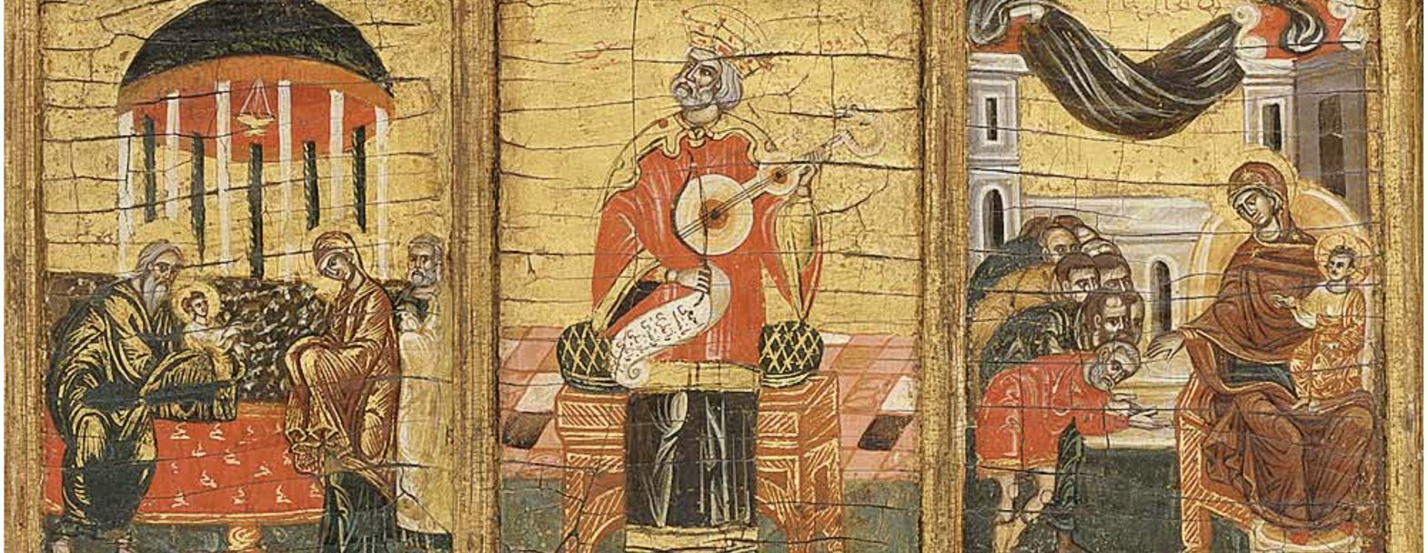 Hymne acathiste Yûsuf Al-Musawwir, Alep, entre 1650 et 1667. Tempera sur bois. Collection George Antaki, Londres © Antaki / Axia Art Hymne acathiste Yûsuf Al-Musawwir, Alep, entre 1650 et 1667. Tempera sur bois. Collection George Antaki, Londres © Antaki / Axia Art
