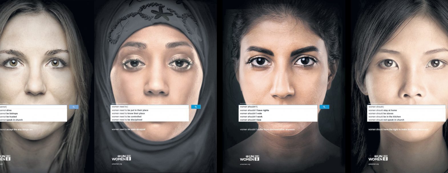 Intelligence artificielle En 2013, une campagne d’ONU Femmes contre le sexisme utilise de véritables propositions de recherche Google pour révéler la discrimination, le déni, le rejet dont les femmes font toujours l’objet au XXIe siècle. Source: www.pin.fo/onufemmes Intelligence artificielle En 2013, une campagne d’ONU Femmes contre le sexisme utilise de véritables propositions de recherche Google pour révéler la discrimination, le déni, le rejet dont les femmes font toujours l’objet au XXIe siècle. Source: www.pin.fo/onufemmes / © UNWomen.org
